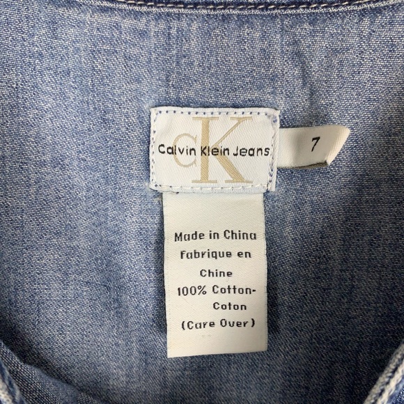 🍁 Vintage Calvin Klein Jeans Denim Mini Dress - Picture 7 of 8
